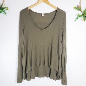 WE THE FREE green thermal oversized top XS
